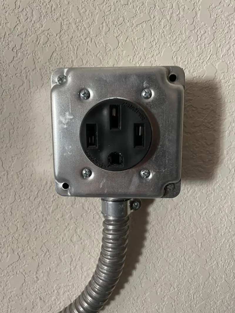 NEMA 14-50 outlet installed for Electrical Panel Upgrade in Bagley